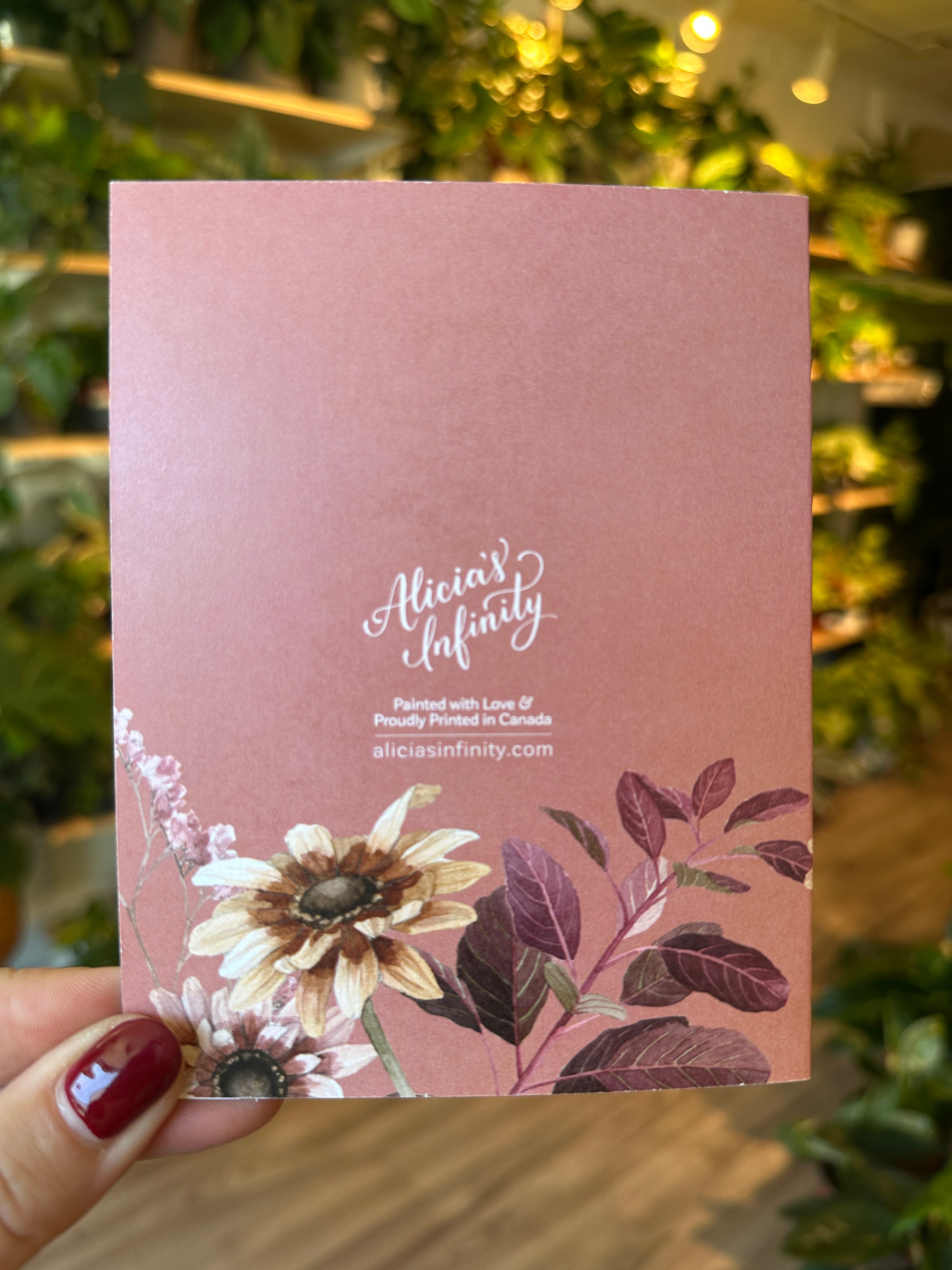 Plum Floral Birthday Greeting Card