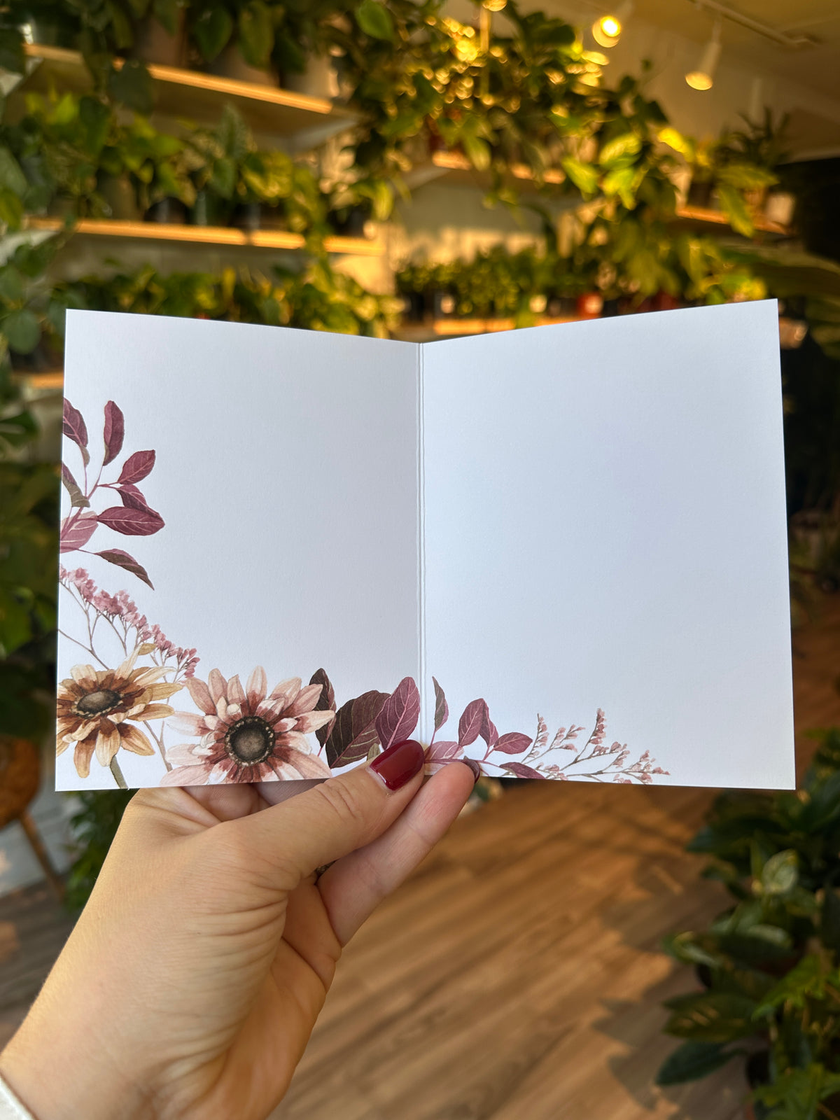 Plum Floral Birthday Greeting Card