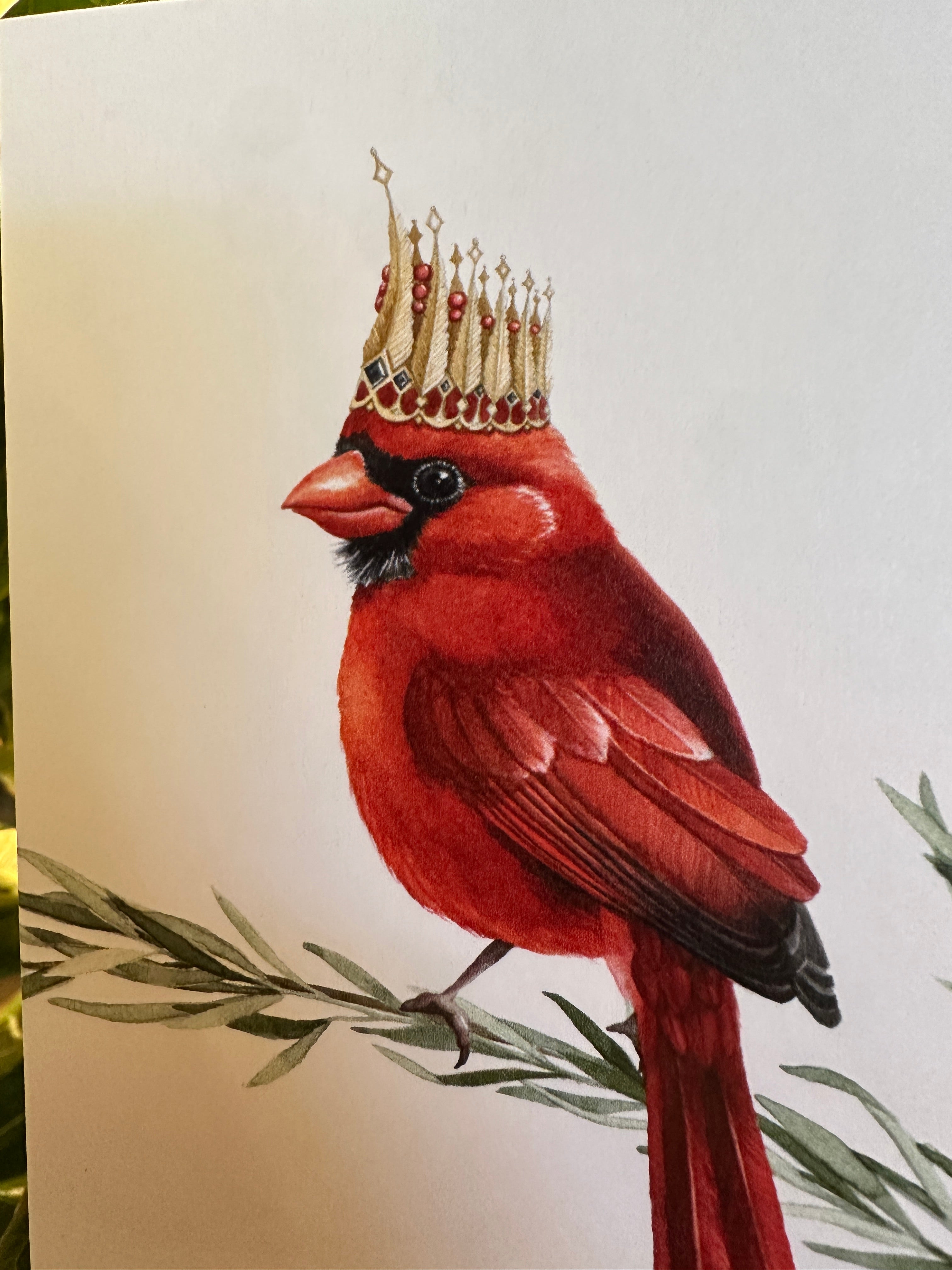 Cardinal with a Crown Notecard