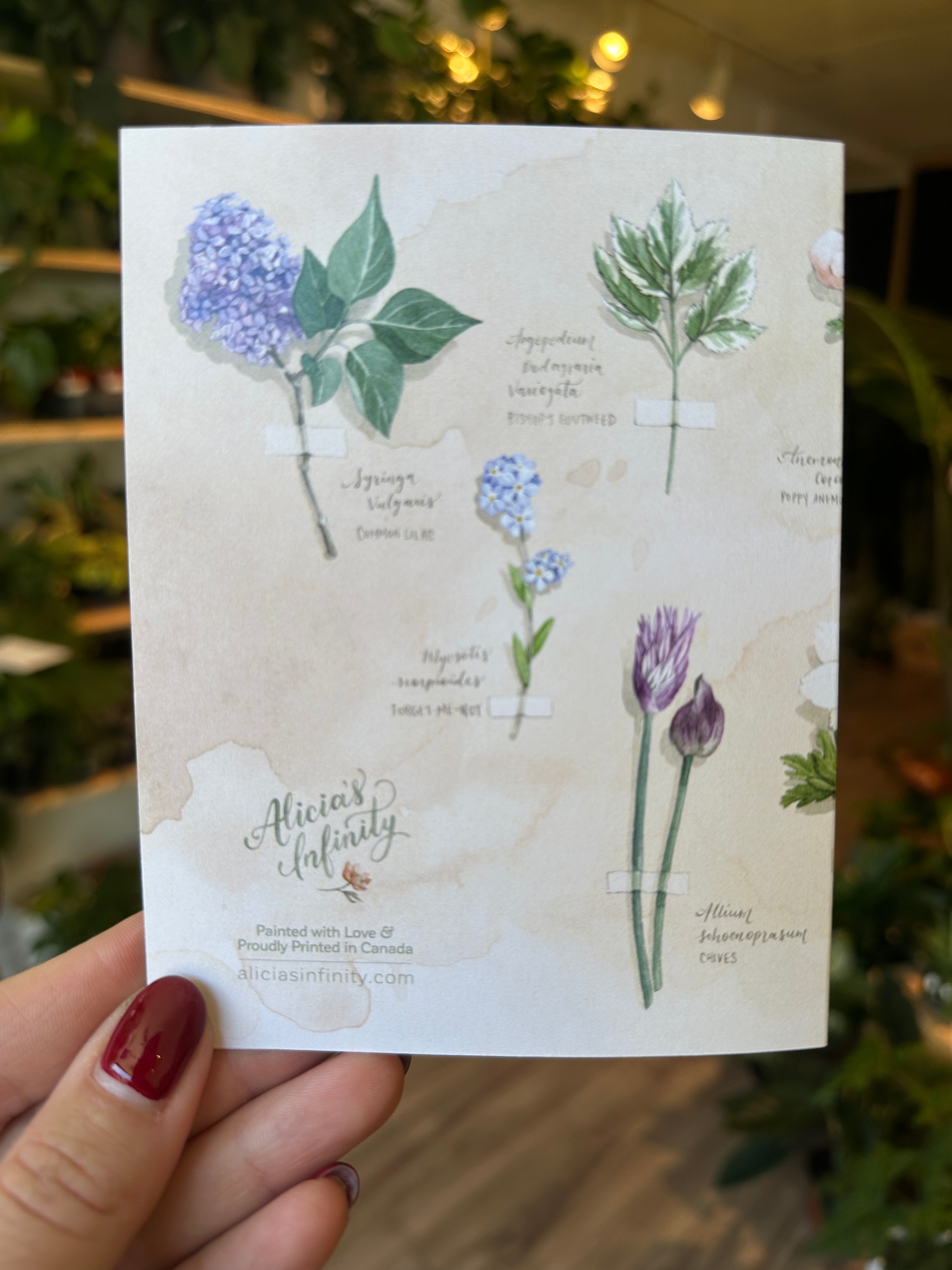 Tarjeta de notas con muestra floral