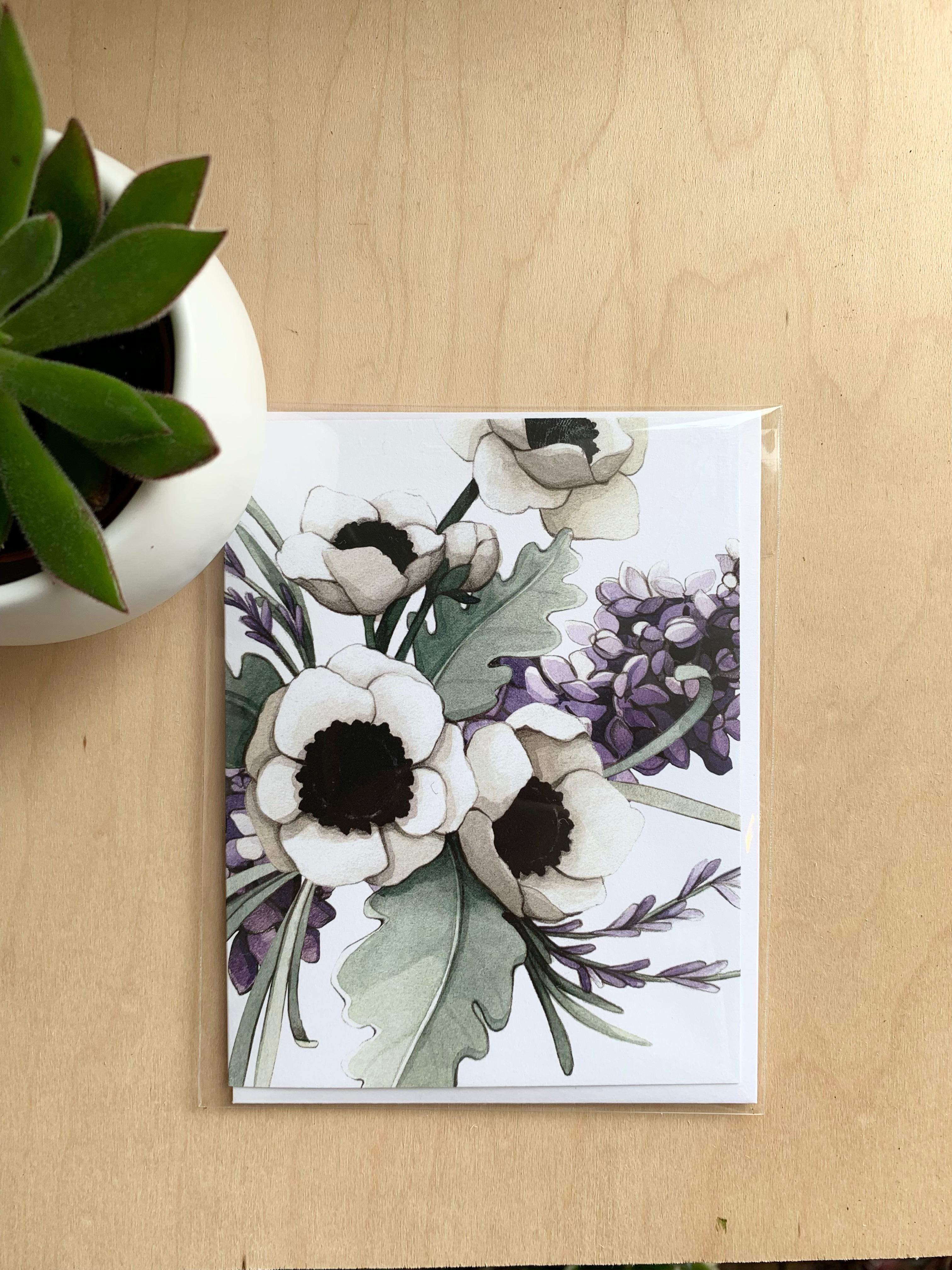 Lilac & Poppies Notecard